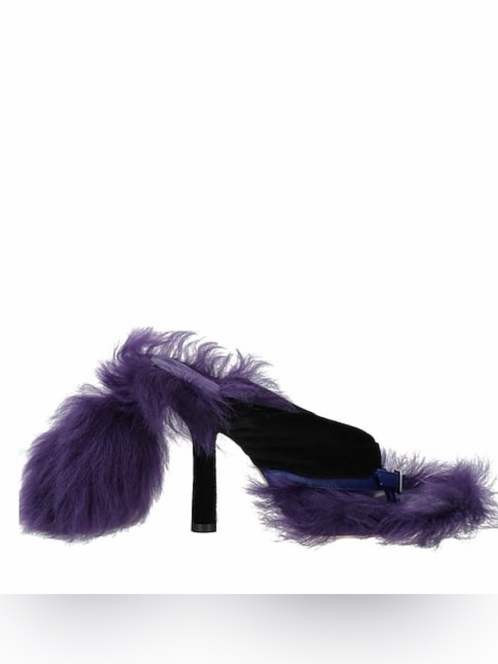 New! Burberry Purple Fur High Heel Mules